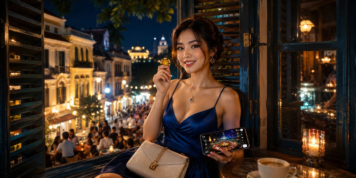 Người dùng tại Hà Nội thực hiện giao dịch tài chính trực tuyến qua điện thoại bên ly cà phê
